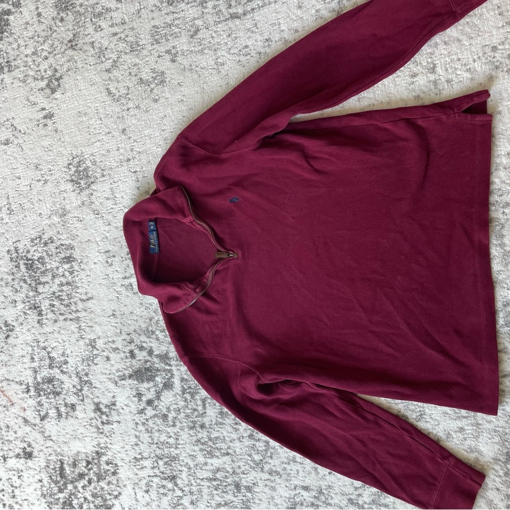 Polo Ralph Lauren Men's Maroon Zip-Up Sweater